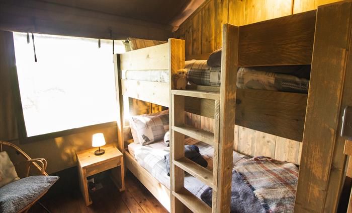 Bedroom with bunk bed.